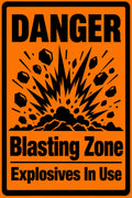Danger Blasting Zone Explosives In Use 4x6 vinyl sticker