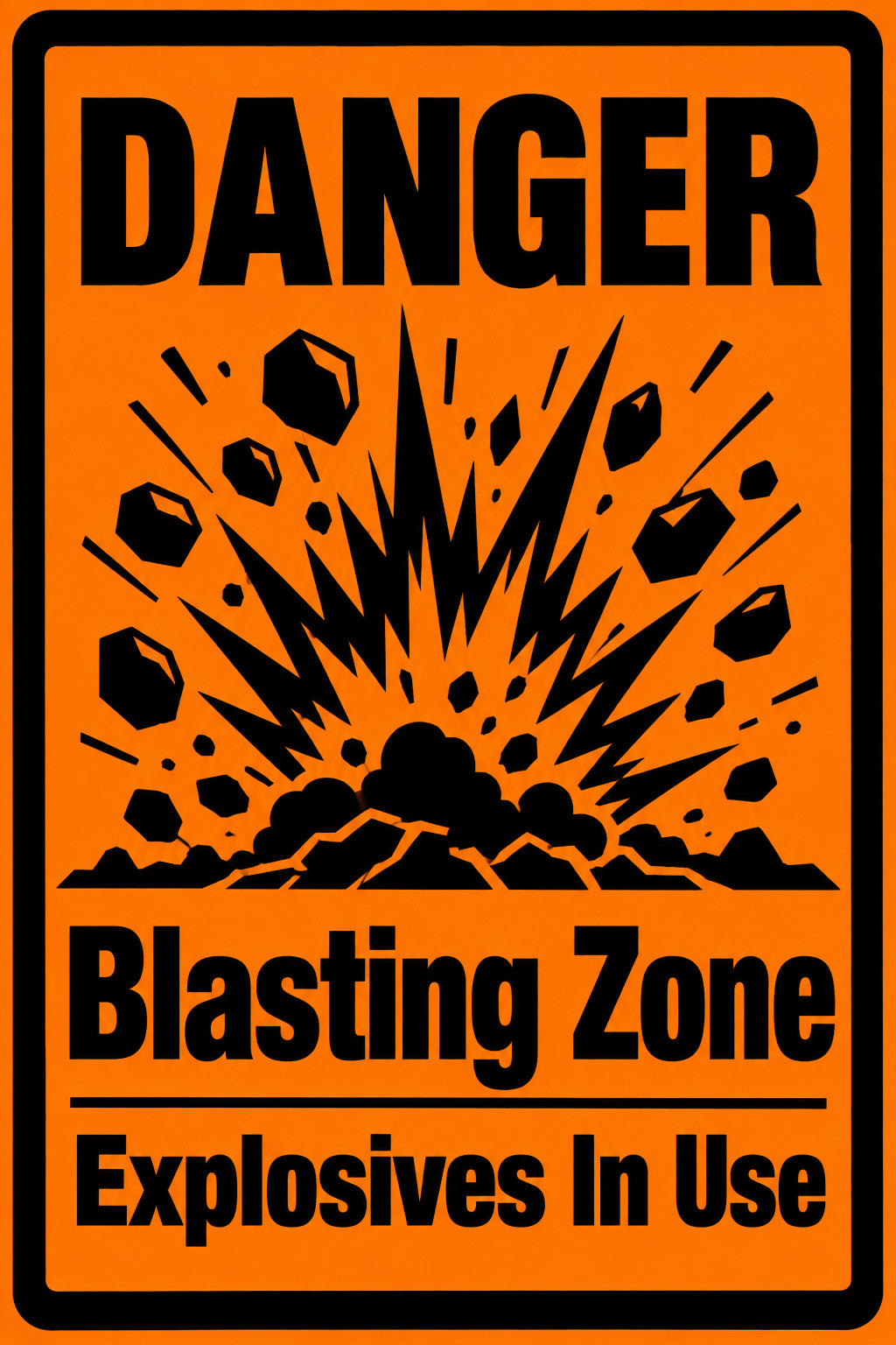 Danger Blasting Zone Explosives In Use 4x6 vinyl sticker