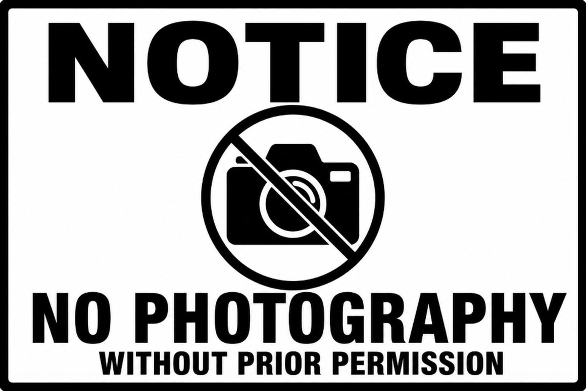 Notice No Photography 4x6 vinyl sticker