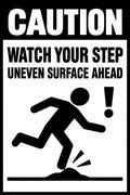 Caution Watch Your Step Uneven Surface Ahead 4x6 vinyl sticker