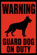 Warning Guard Dog On Duty 4x6 vinyl sticker