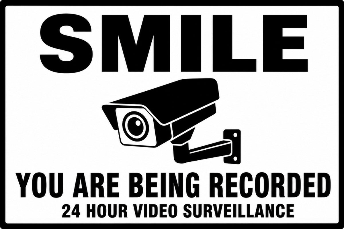 Smile You Are Being Recorded Surveillance 4x6 vinyl sticker