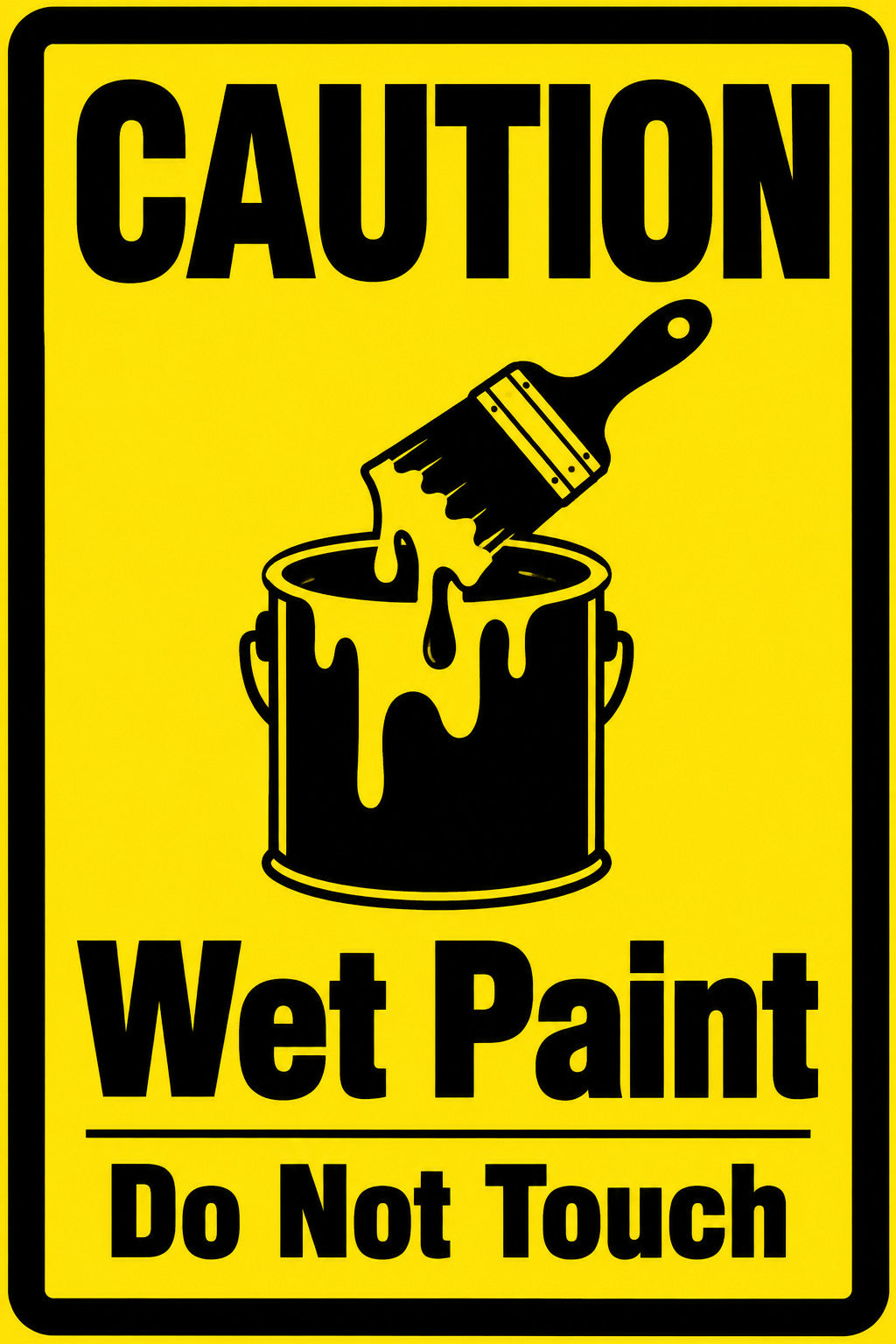 Caution Wet Paint Do Not Touch 4x6 vinyl sticker