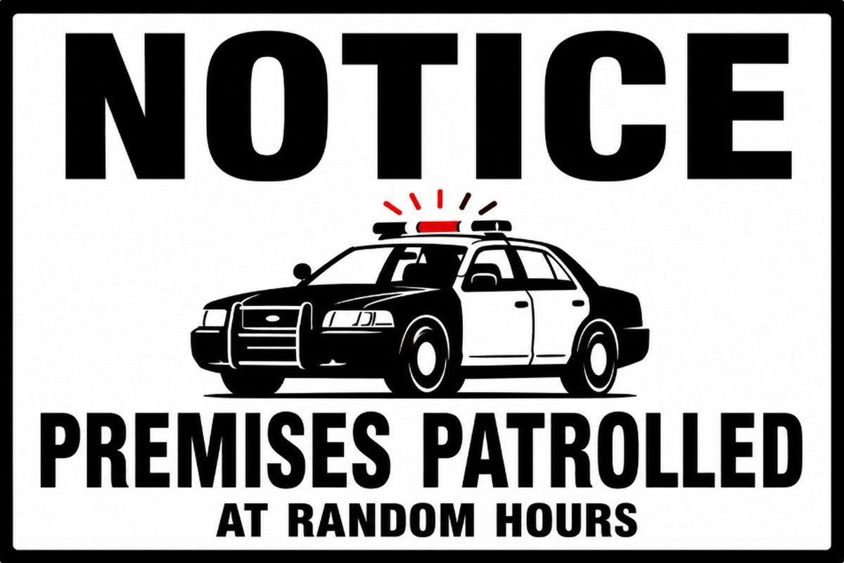 Notice Premises Patrolled 4x6 vinyl sticker