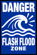 Danger Flash Flood Zone 4x6 vinyl sticker