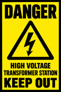 Danger High Voltage Transformer Station Keep Out 4x6 vinyl sticker