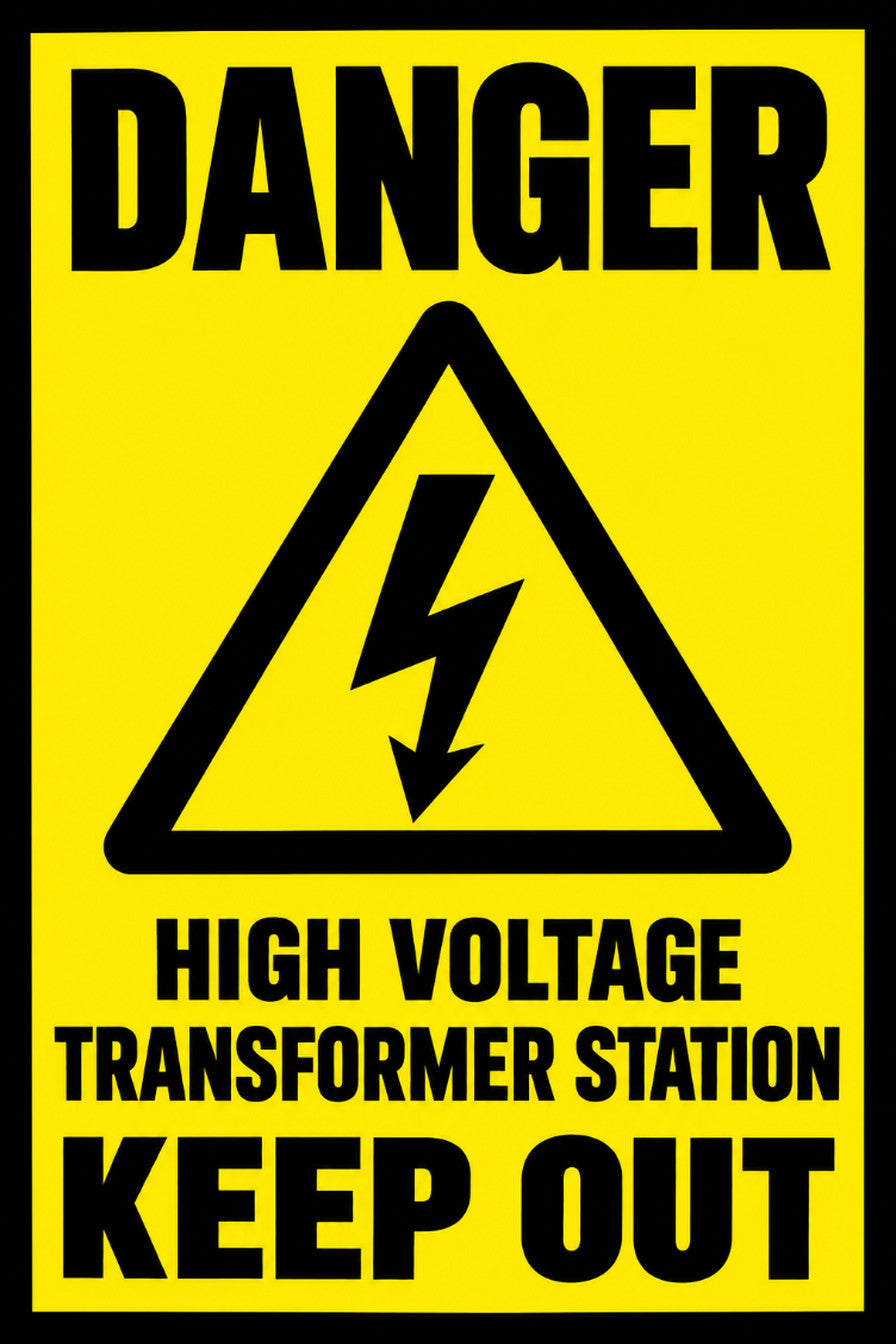 Danger High Voltage Transformer Station Keep Out 4x6 vinyl sticker