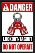Danger Lockout Tagout Do Not Operate 4x6 vinyl sticker