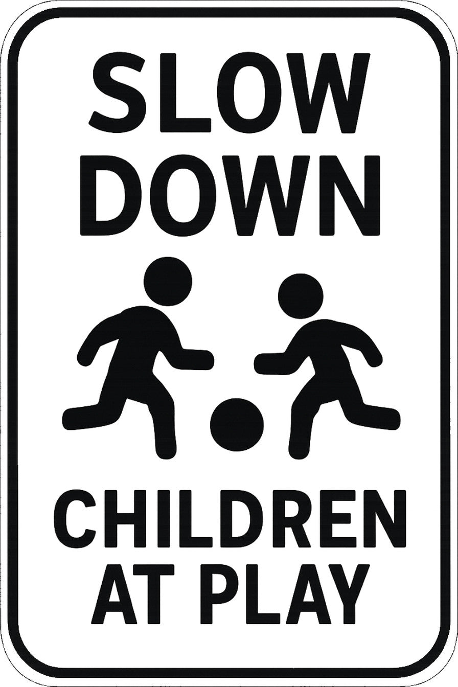 Slow Down Children At Play 4x6 vinyl sticker