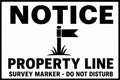Notice Property Line Survey Marker 4x6 vinyl sticker