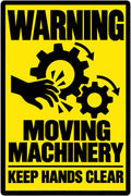 Warning Moving Machinery Keep Hands Clear 4x6 vinyl sticker