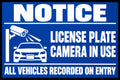 Notice License Plate Camera In Use 4x6 vinyl sticker
