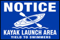Notice Kayak Launch Area Yield To Swimmers 4x6 vinyl sticker