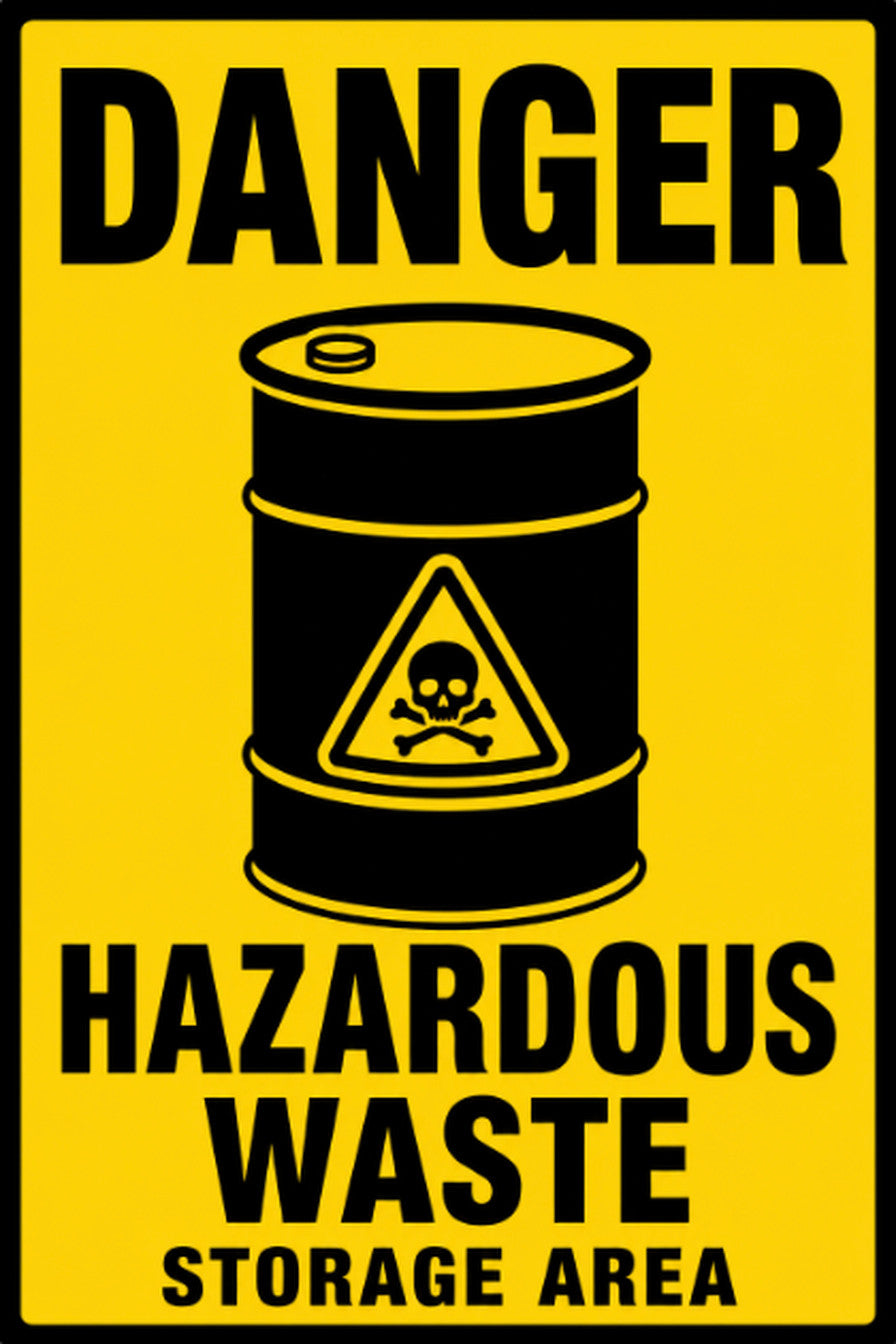 Danger Hazardous Waste Storage Area 4x6 vinyl sticker