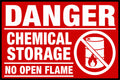 Danger Chemical Storage No Open Flame 4x6 vinyl sticker