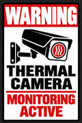 Warning Thermal Camera Monitoring Active Security 4x6 vinyl sticker