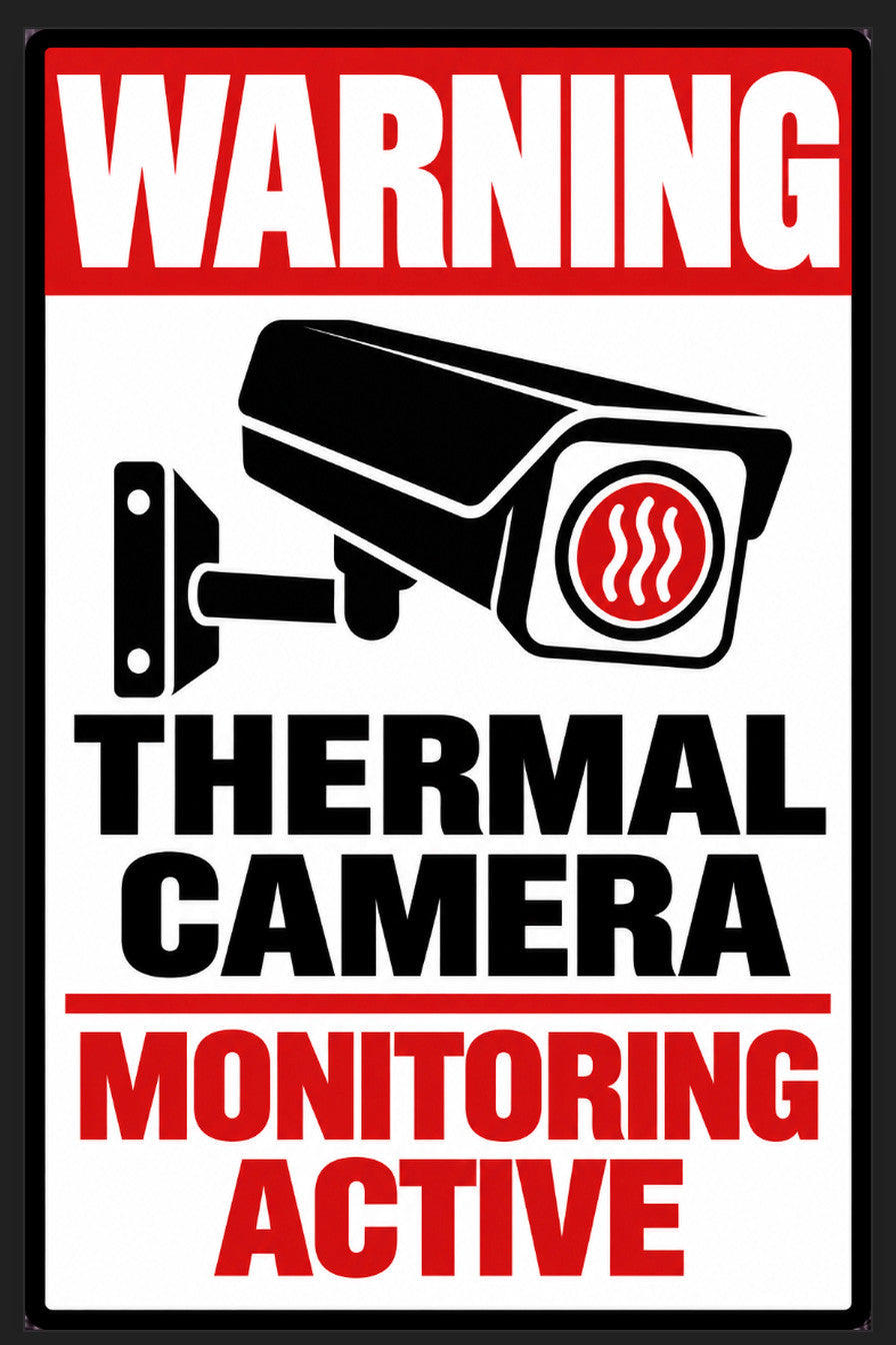 Warning Thermal Camera Monitoring Active Security 4x6 vinyl sticker