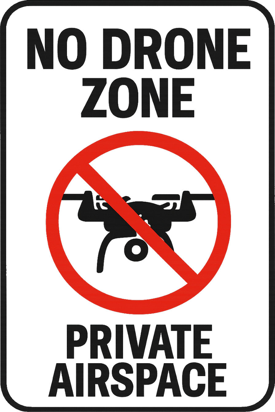 No Drone Zone Private Airspace 4x6 vinyl sticker