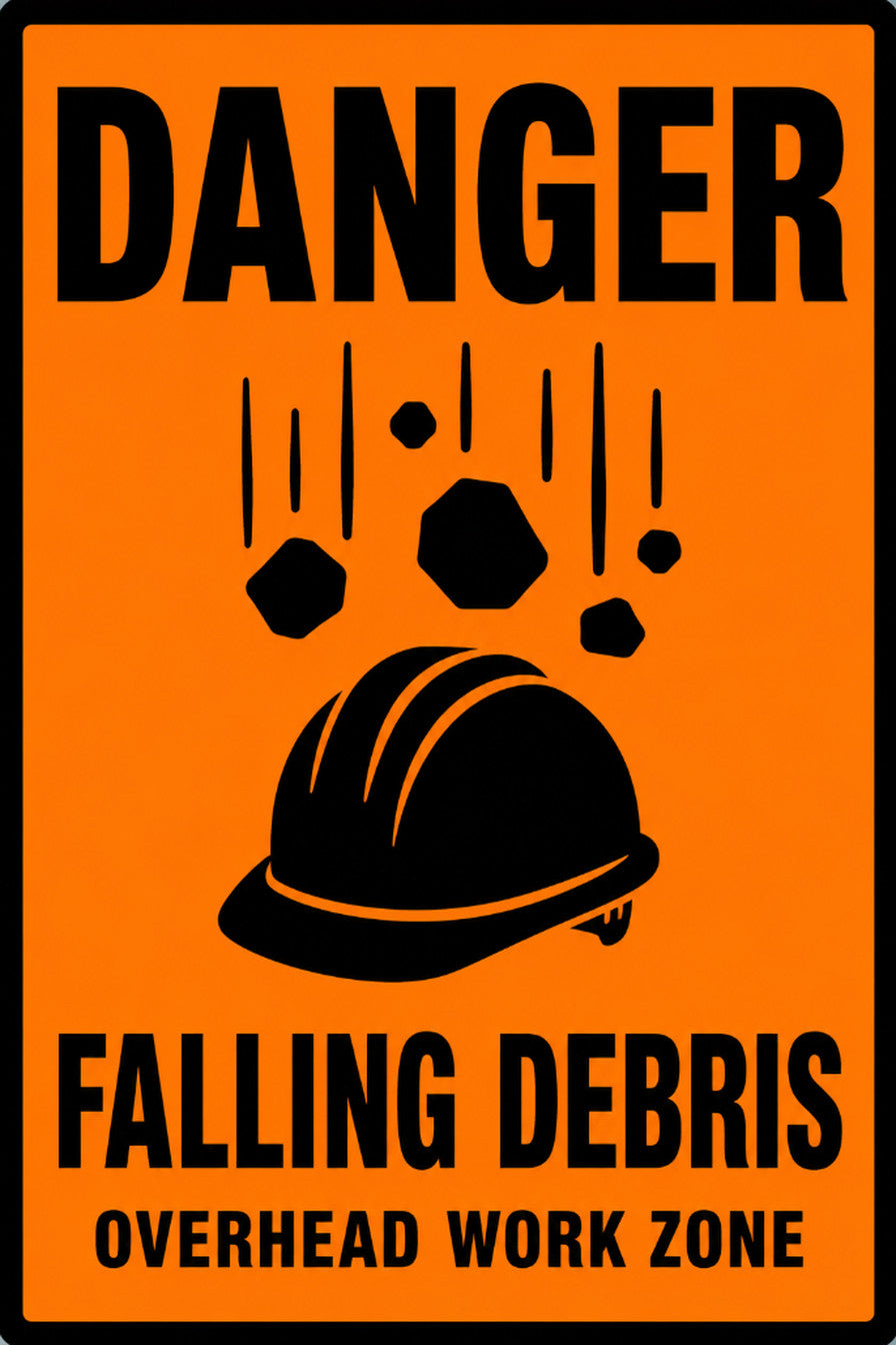 Danger Falling Debris 4x6 vinyl sticker