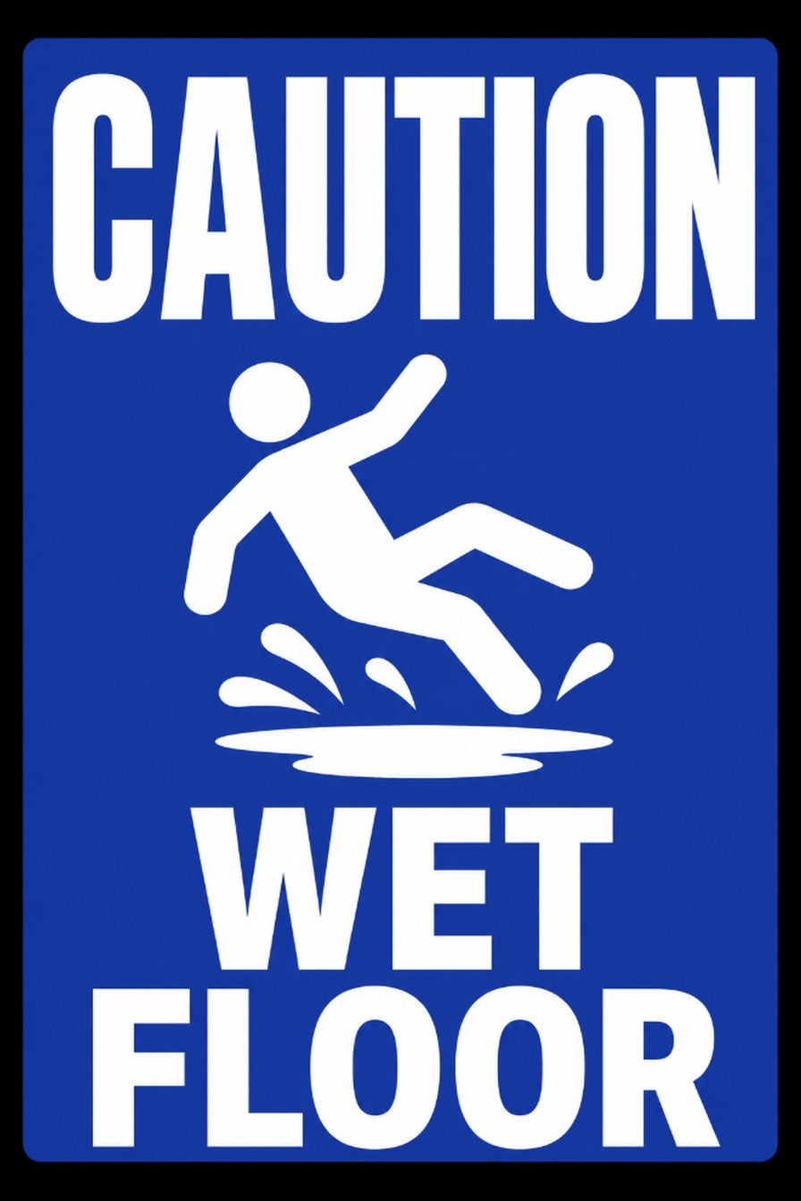 Caution Wet Floor 4x6 vinyl sticker
