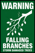 Warning Falling Branches Storm Damaged Trees 4x6 vinyl sticker