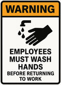 Employees Must Wash Hands Before Returning to Work 4x6 vinyl sticker