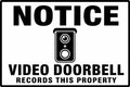 Notice Video Doorbell Records Property 4x6 vinyl sticker