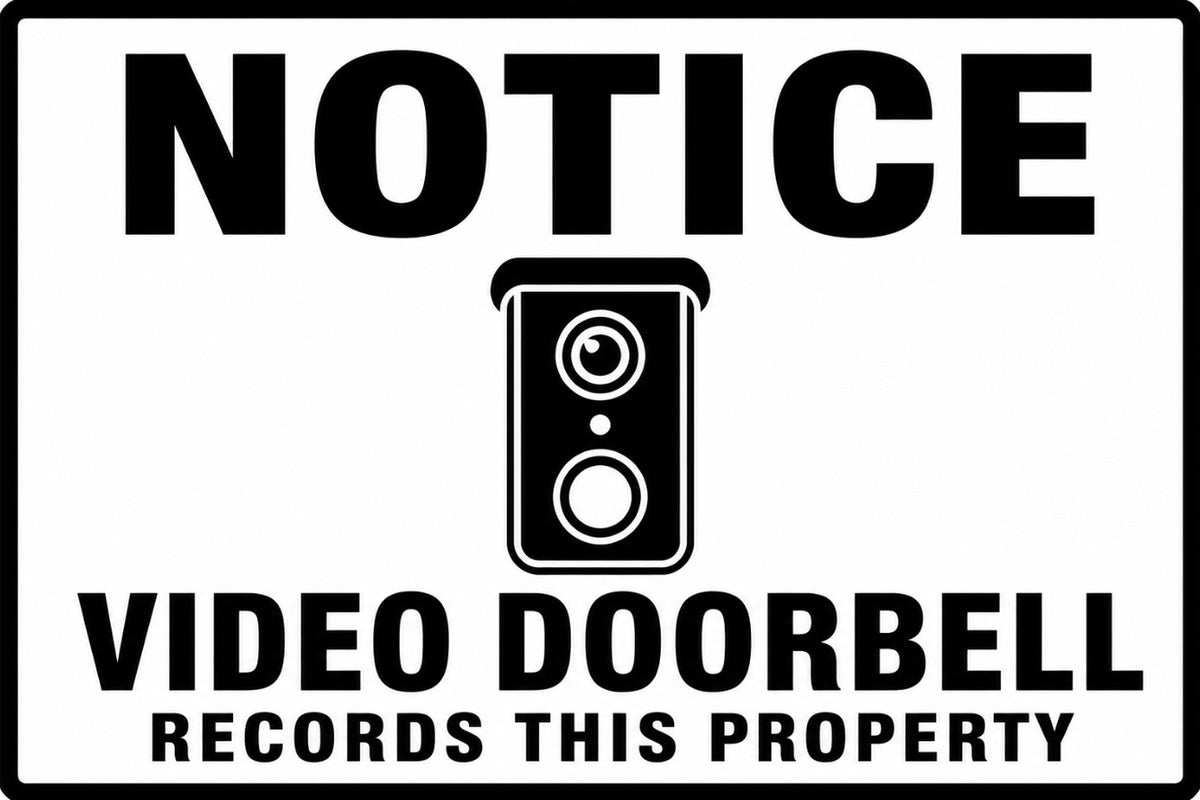 Notice Video Doorbell Records Property 4x6 vinyl sticker