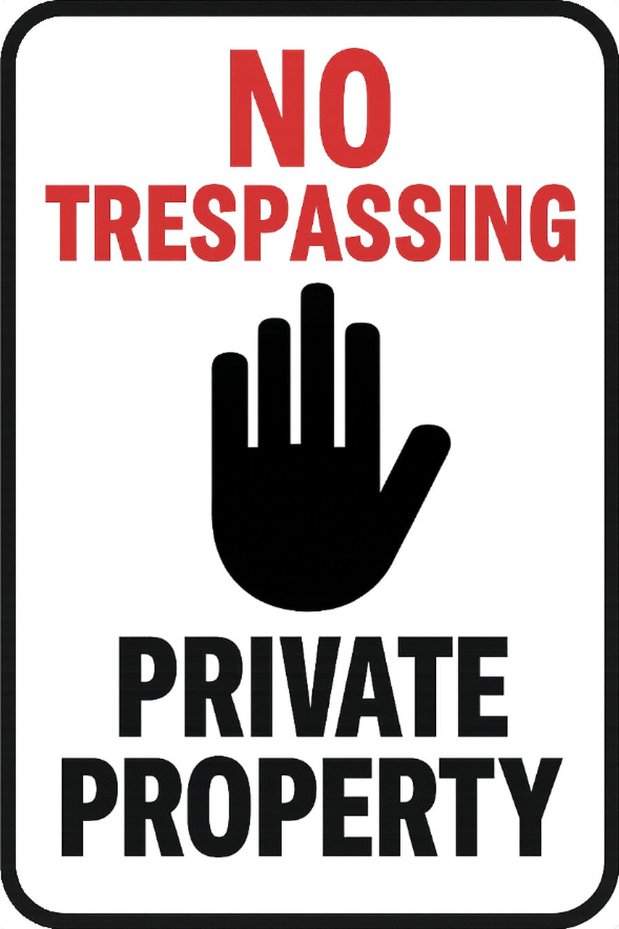 No Trespassing Private Property 4x6 vinyl sticker