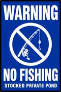 Warning No Fishing Stocked Private Pond 4x6 vinyl sticker