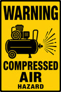 Warning Compressed Air Hazard 4x6 vinyl sticker