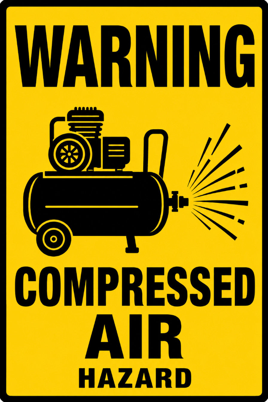 Warning Compressed Air Hazard 4x6 vinyl sticker