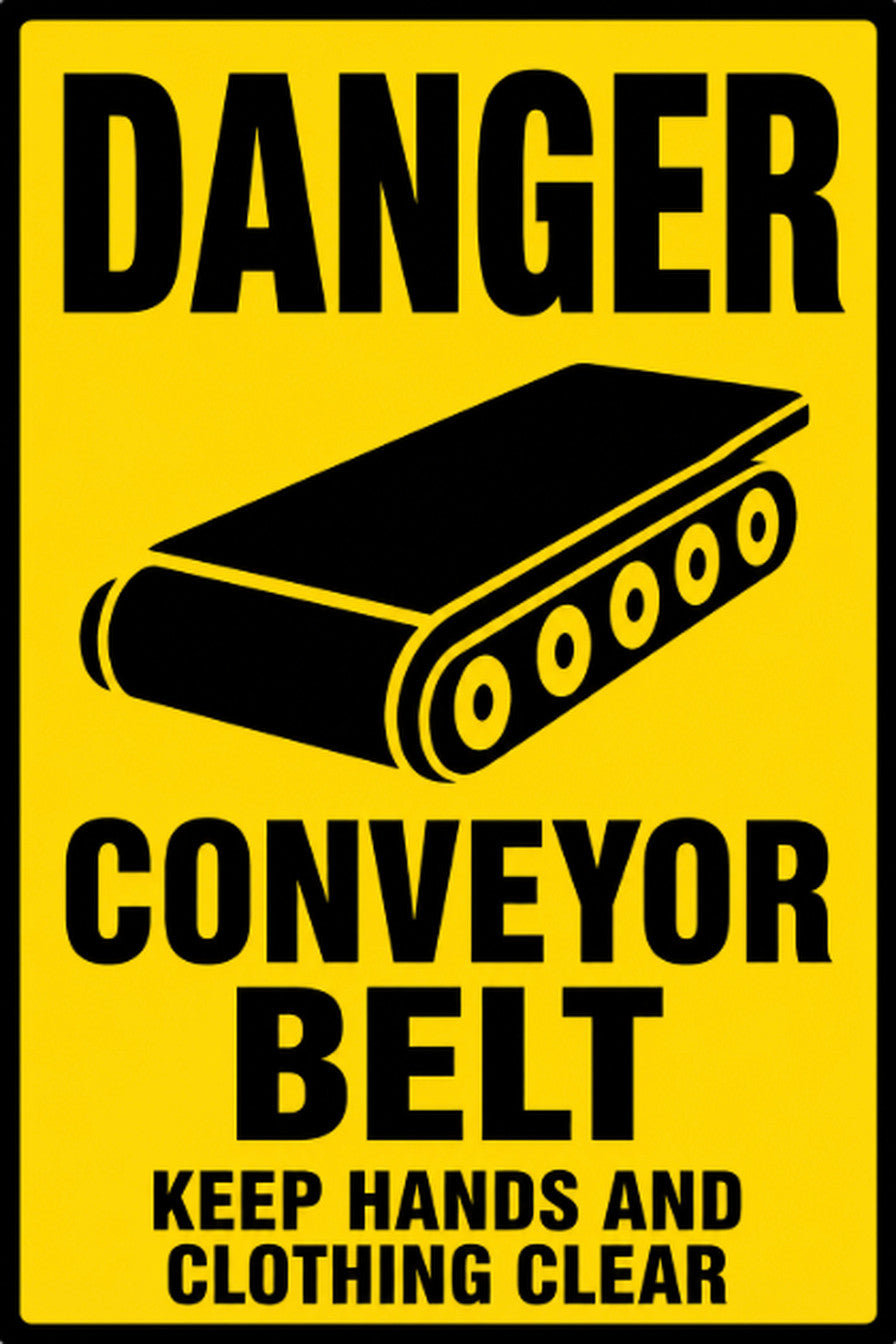 Danger Conveyor Belt Keep Hands Clear 4x6 vinyl sticker