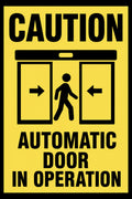 Caution Automatic Door In Operation 4x6 vinyl sticker