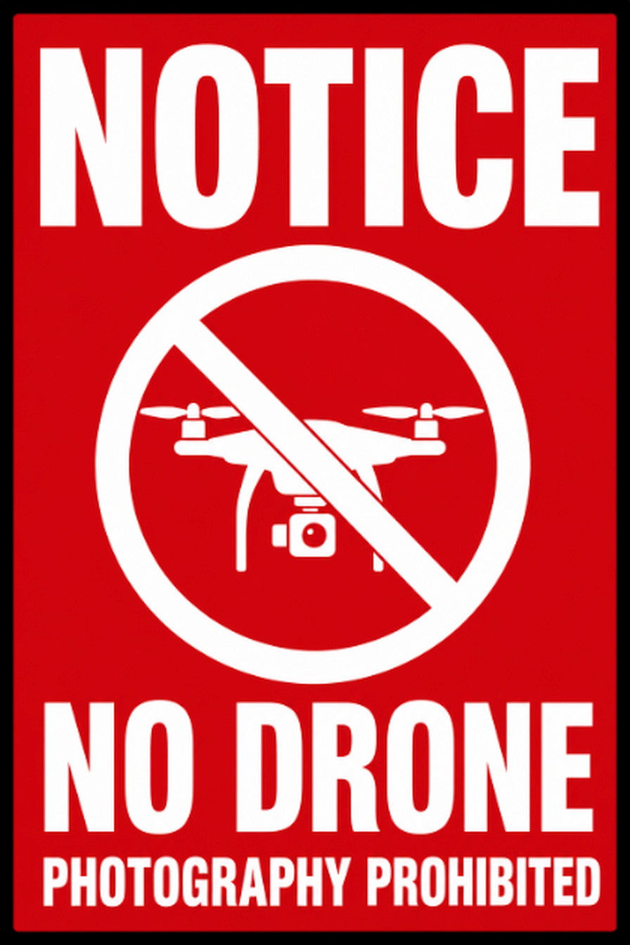 Notice No Drone Photography 4x6 vinyl sticker