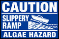 Caution Slippery Marina Ramp Algae Hazard 4x6 vinyl sticker
