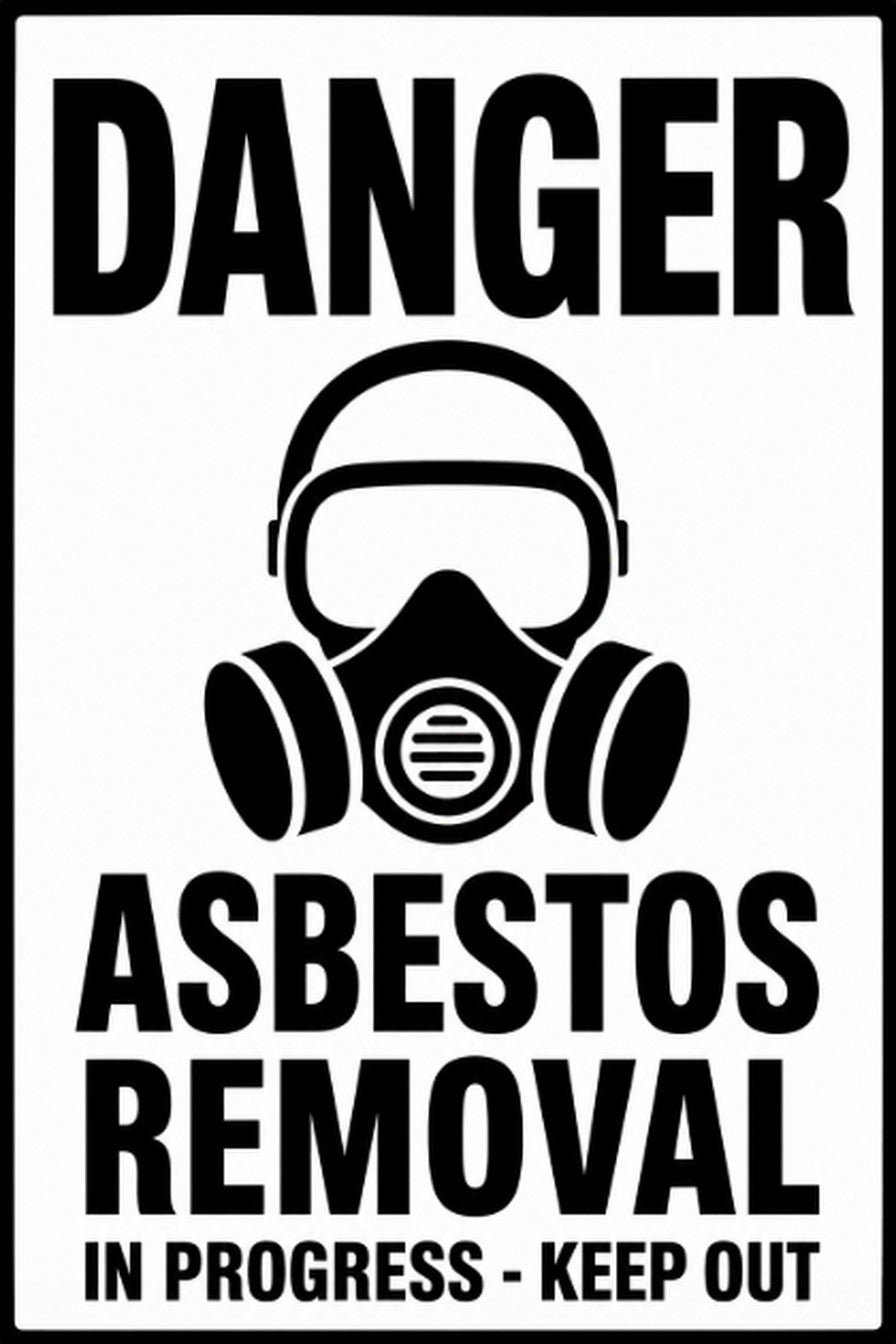 Danger Asbestos Removal In Progress Keep Out 4x6 vinyl sticker
