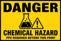 Danger Chemical Hazard PPE Required 4x6 vinyl sticker