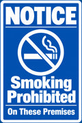 Notice Smoking Prohibited On These Premises 4x6 vinyl sticker
