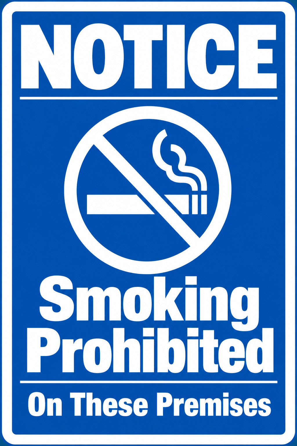 Notice Smoking Prohibited On These Premises 4x6 vinyl sticker
