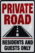 Private Road Residents and Guests Only 4x6 vinyl sticker