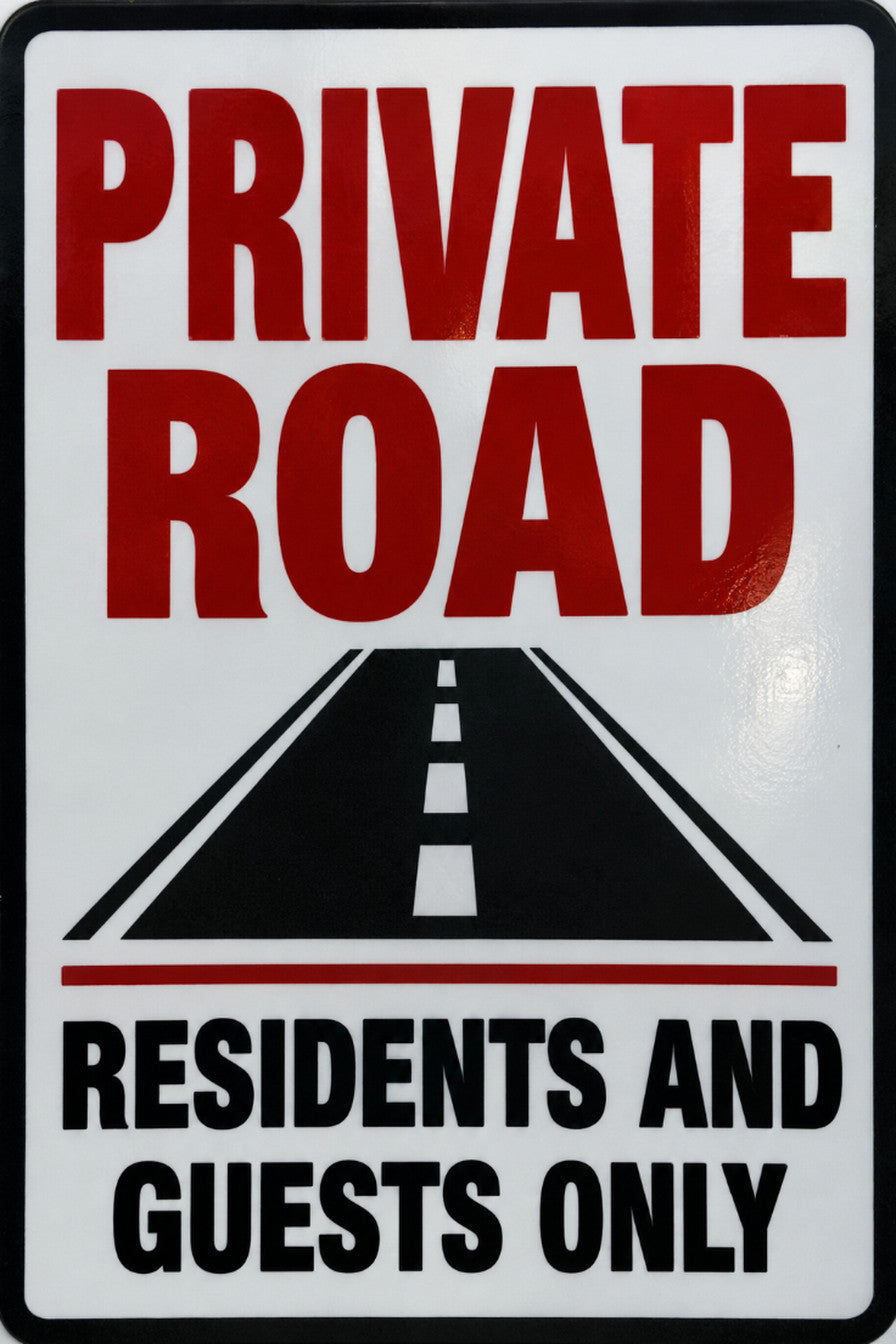 Private Road Residents and Guests Only 4x6 vinyl sticker