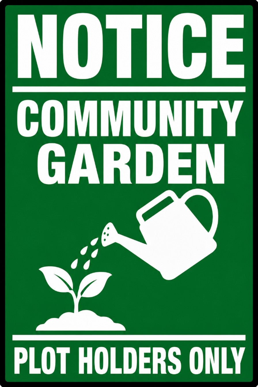 Notice Community Garden Plot Holders Only 4x6 vinyl sticker