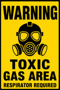 Warning Toxic Gas Area 4x6 vinyl sticker