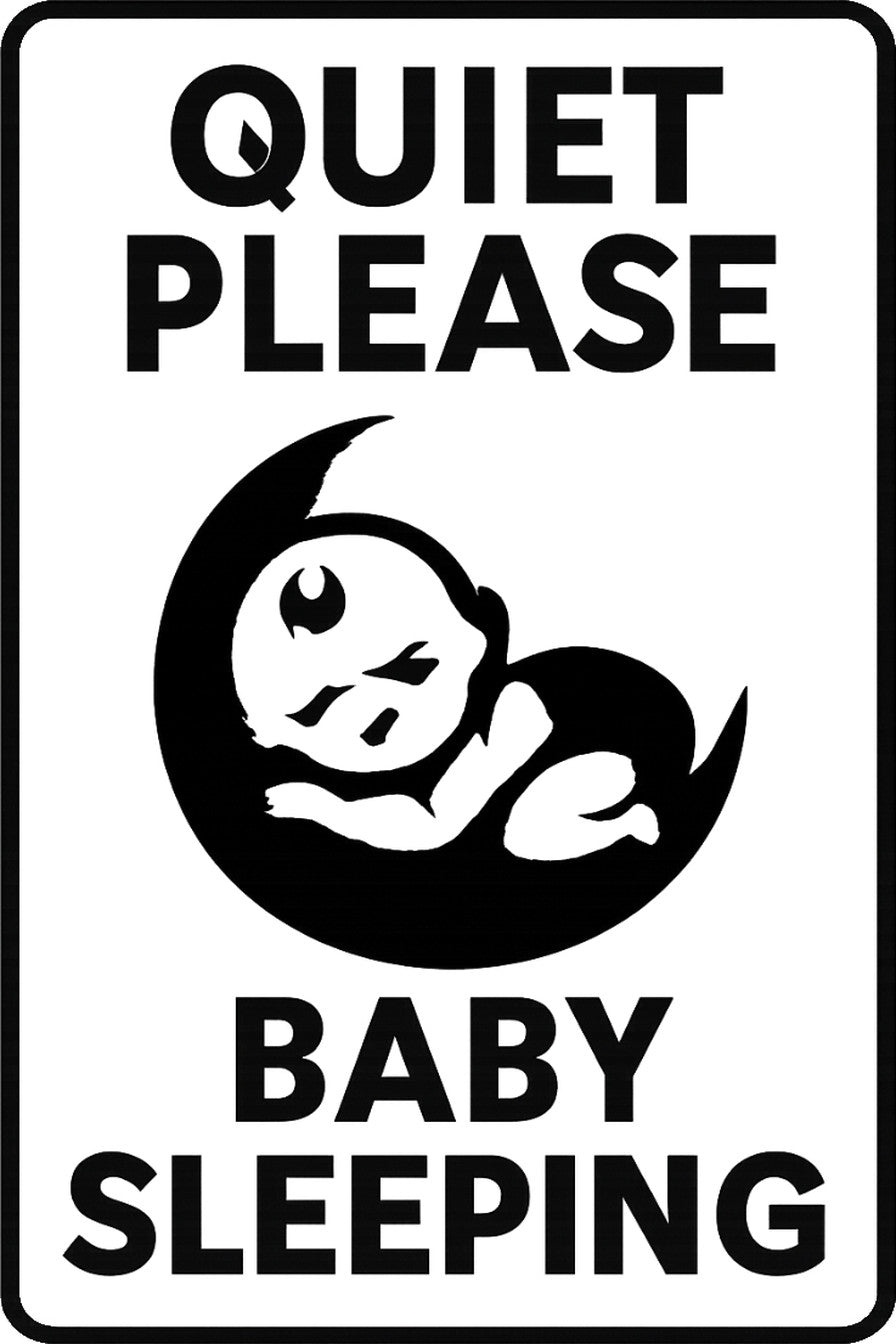 Quiet Please Baby Sleeping 4x6 vinyl sticker