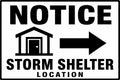 Notice Storm Shelter Location 4x6 vinyl sticker