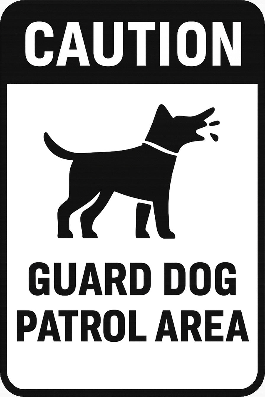 Caution Guard Dog Patrol Area 4x6 vinyl sticker
