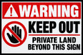 Keep Out Private Land 4x6 vinyl sticker