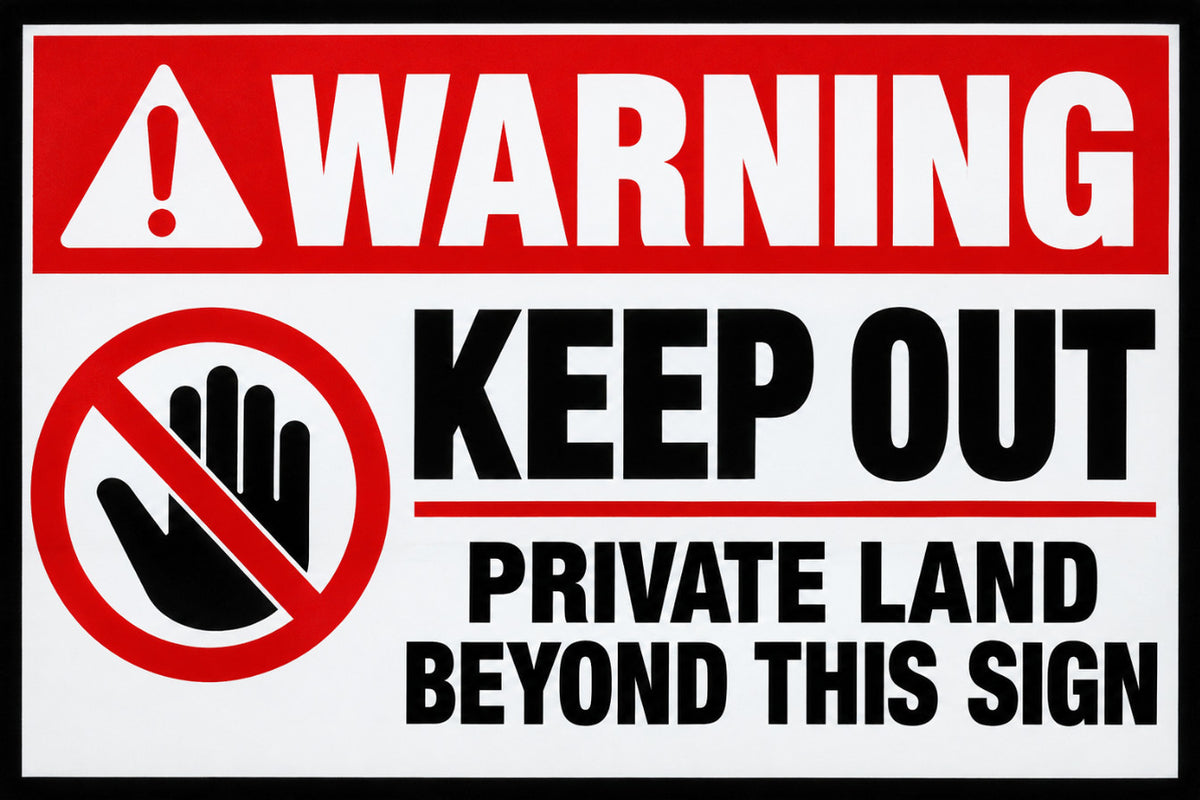 Keep Out Private Land 4x6 vinyl sticker