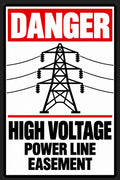Danger High Voltage Power Line Easement 4x6 vinyl sticker